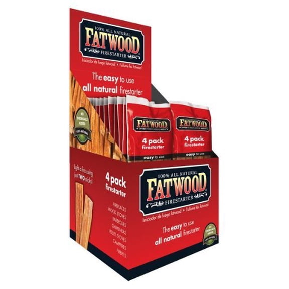 Better Wood Products Fatwood Firestarter - Waterproof Combustible - 26-Count, 4 Stick Bag