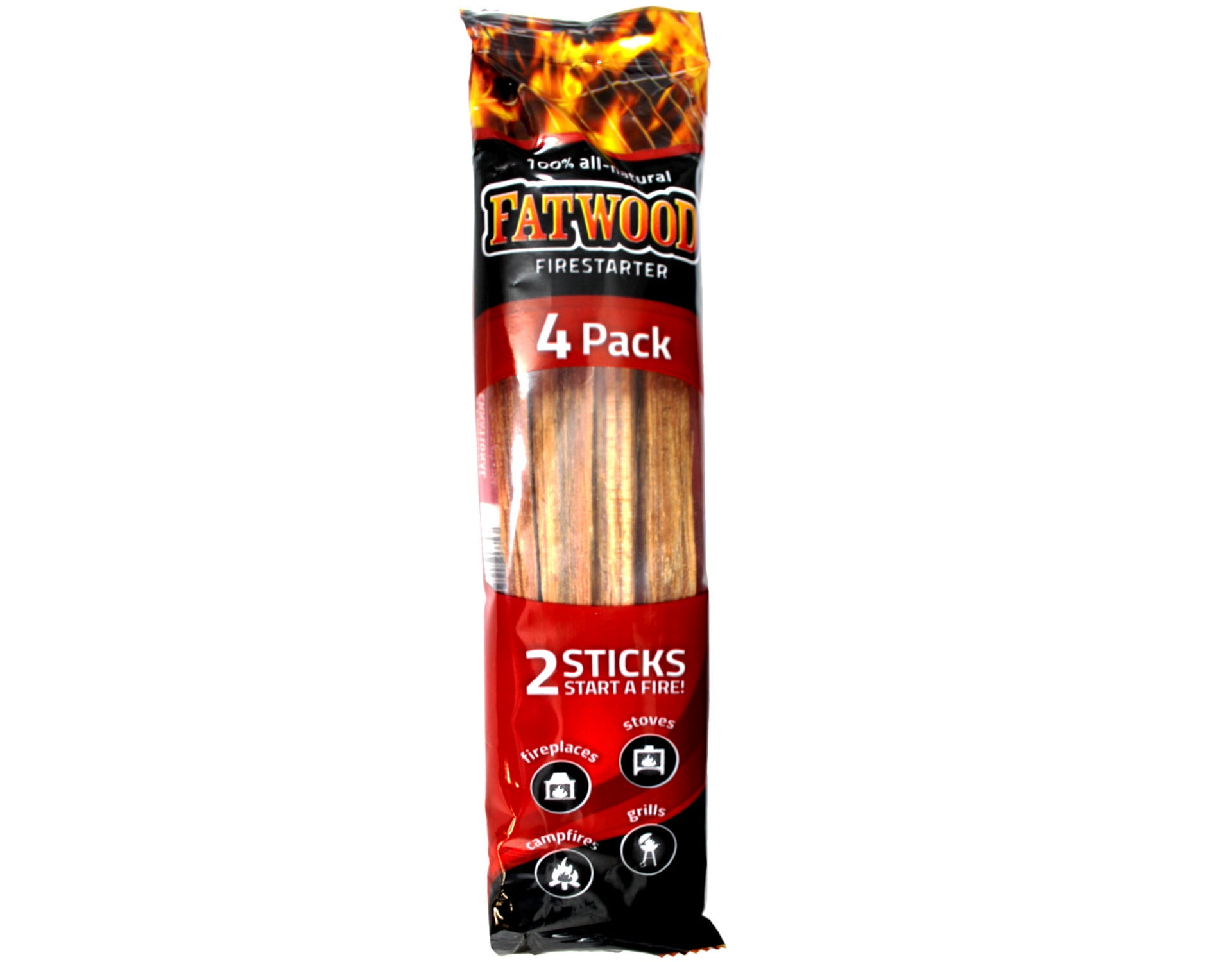 Better Wood Products Fatwood Firestarter 4 Stick Poly Bag