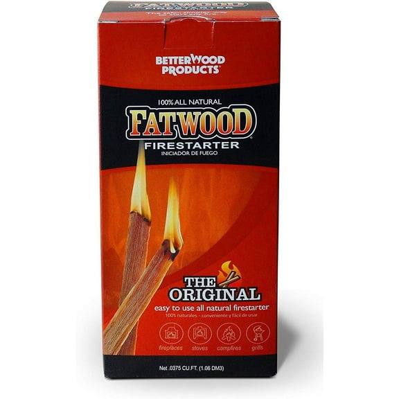 Wood Products Fatwood Firestarter Stick - Waterproof Heartwood - 1.5 lbs Box