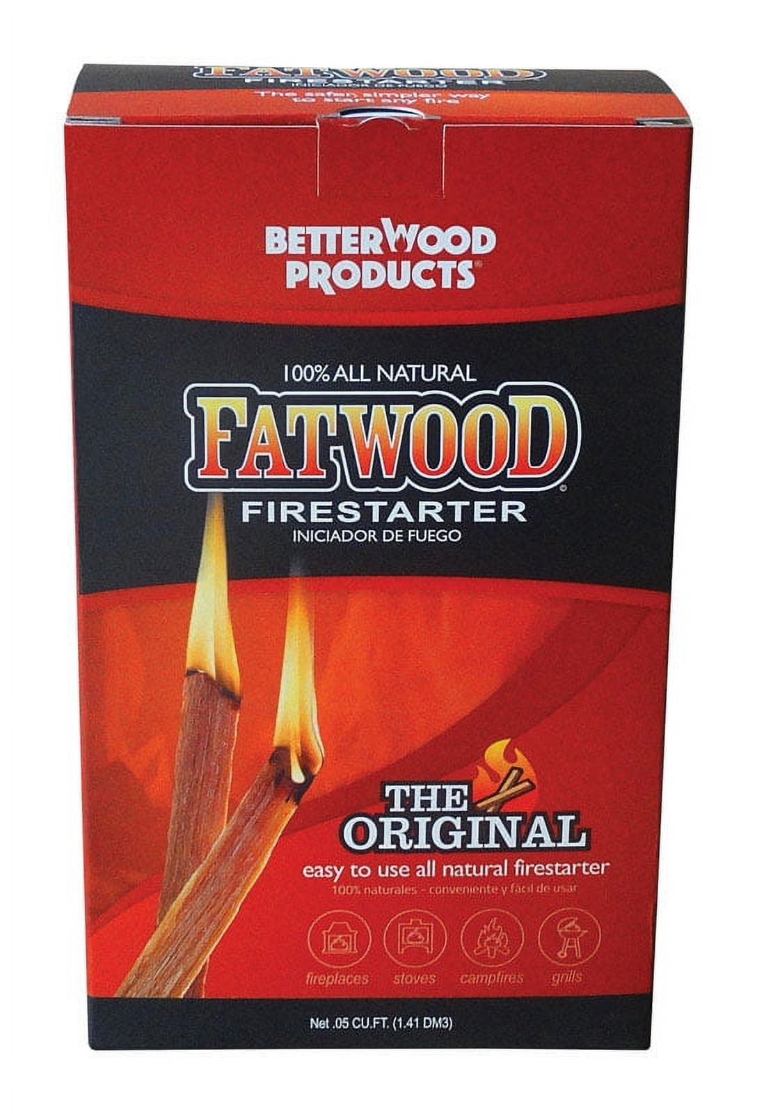Better Wood Products Fatwood Pine Resin Stick Fire Starter 15 min 2 lb
