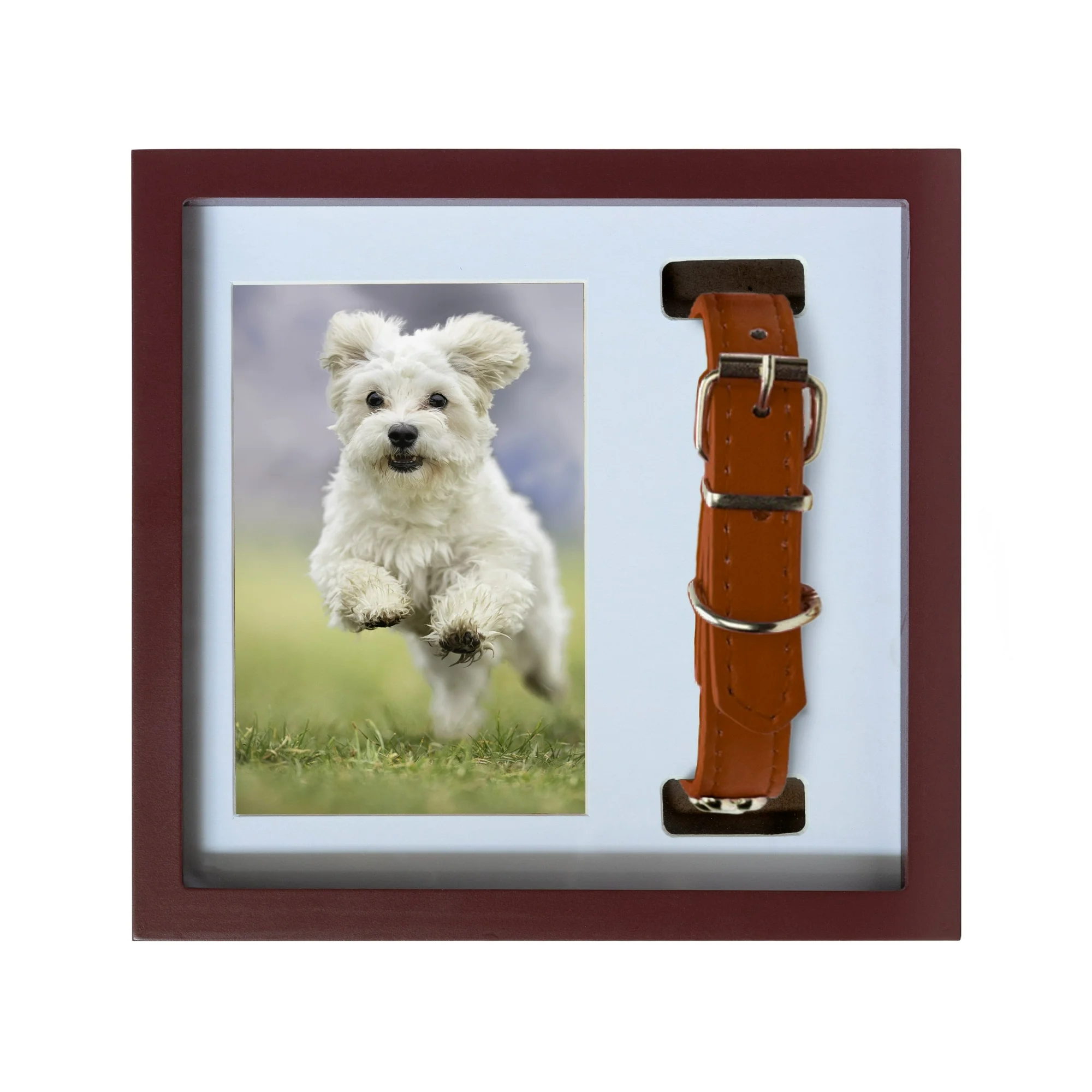 Better World Pets Photo Collar Memorial Pet Frame Cat and Dog Memorial Frame Brown Walmart