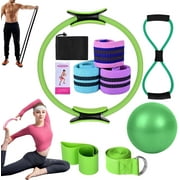 Better me Pilates Essentials Kit for Women, 11PCS Beginners Home Pilates Essentials Kit, with Yoga Ball 25cm Figure 8 Resistance Yoga Bands