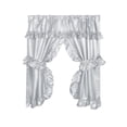 thumbnail image 1 of BetterBath Diamond Piqued Fabric Window Curtain with Ruffled Valance (70" x 45") - Grey, 1 of 1