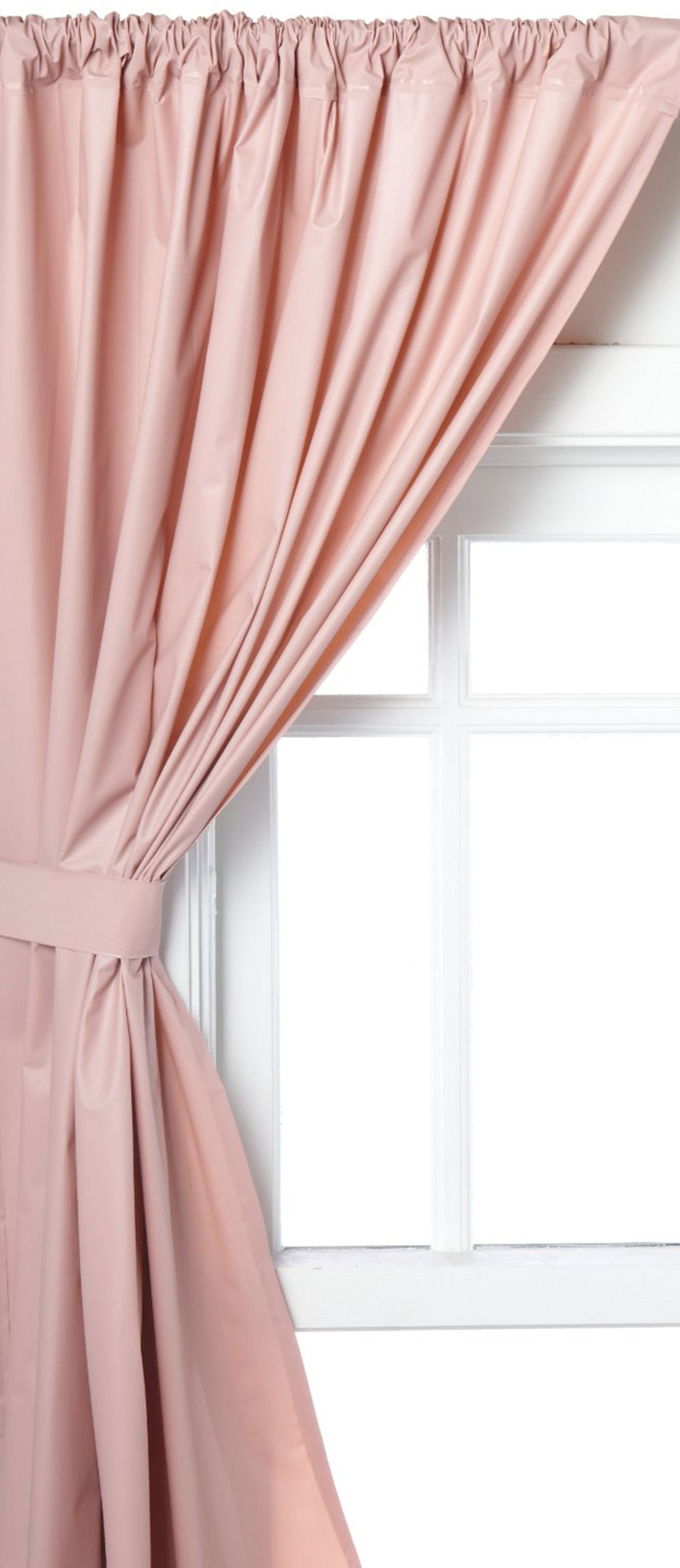 BetterBath Heavy Vinyl Window Curtain with TieBacks (36" x 45") Pink