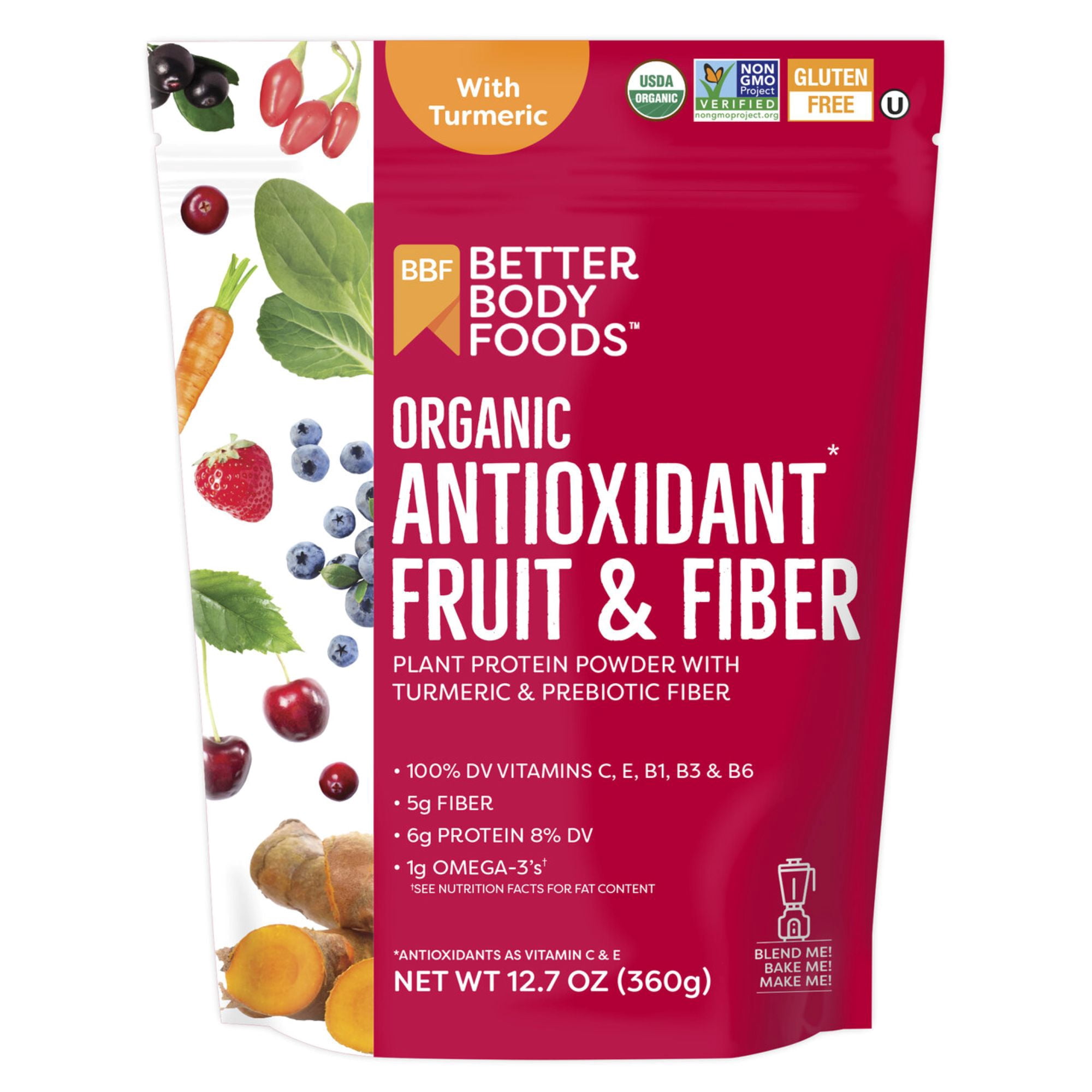 BetterBody Foods Antioxidant Fruit & Fiber Powder, 12.7 oz