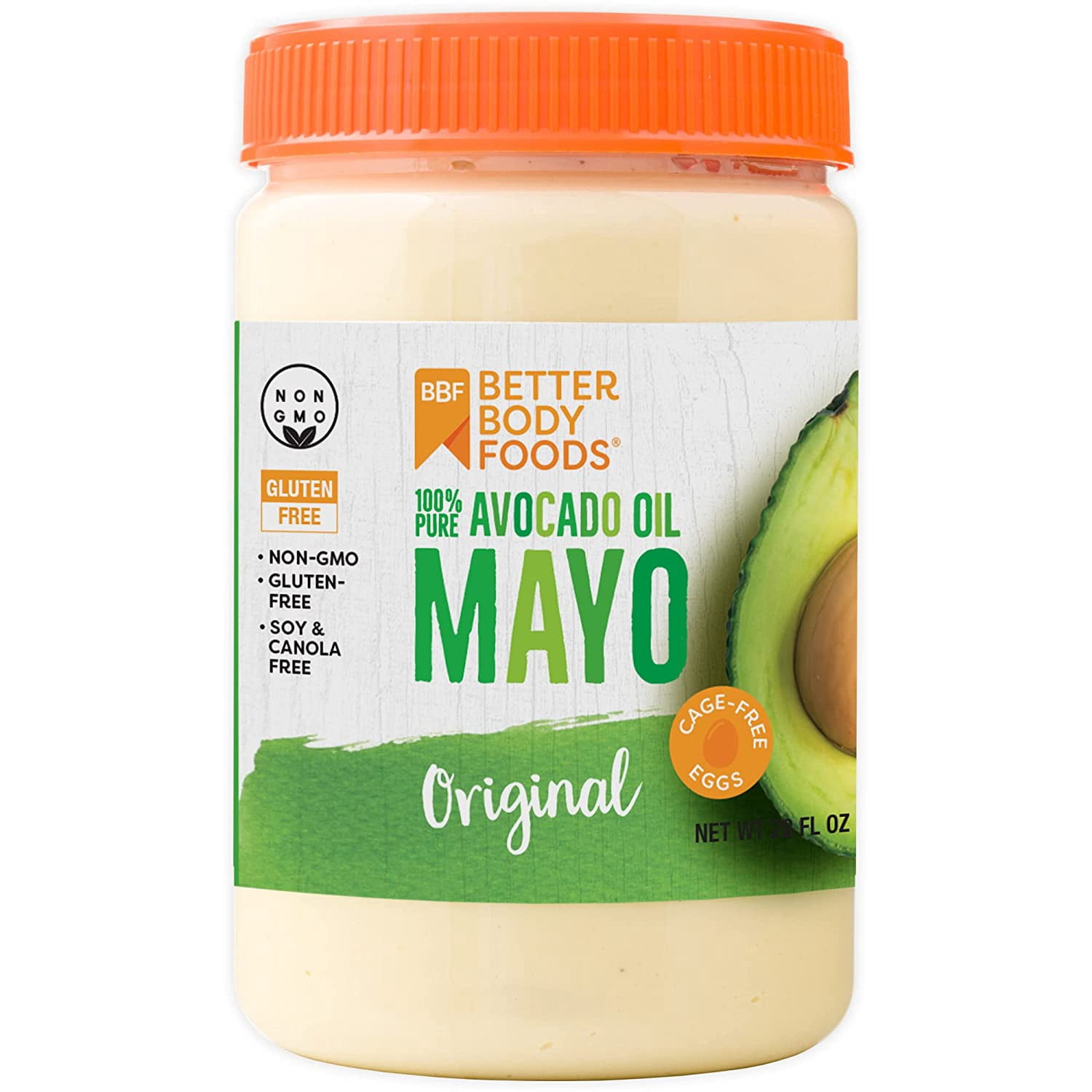 BetterBody Foods Avocado Oil Mayonnaise, Non-GMO Mayo Spread Made with Cage-Free Eggs, Paleo (28 Ounces)