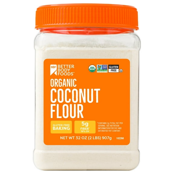 BetterBody Foods Organic Coconut Flour, Grain-Free Flour, 2 lbs