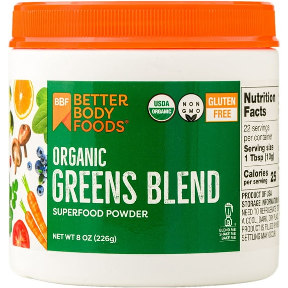 BetterBody Foods Organic Greens Blend 8 oz