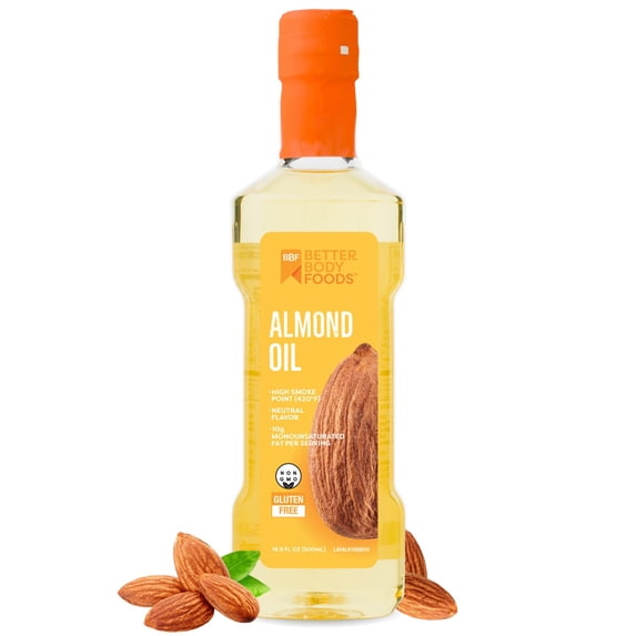 BetterBody Foods Refined Almond Oil, 16.9 fl oz Plastic Bottle