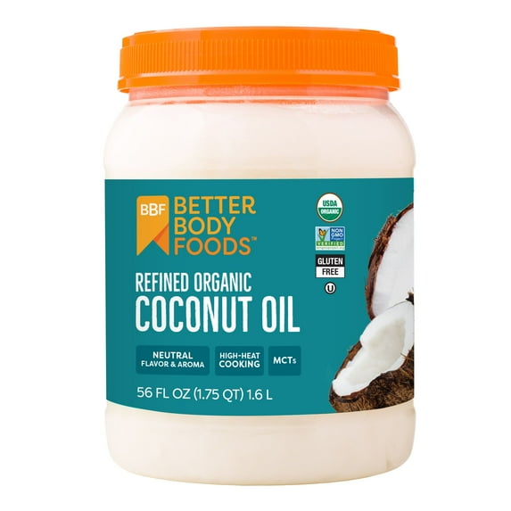 BetterBody Foods Refined Organic Coconut Oil, 56 fl oz