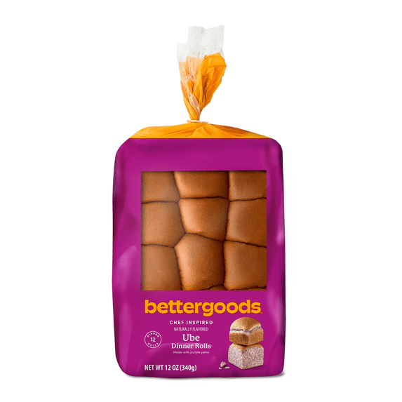 BetterGoods Ube Dinner Rolls, 12 oz, 12 count