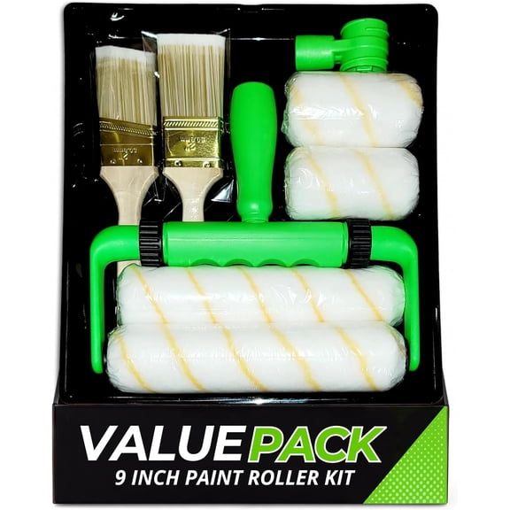 BetterGrip 9-Piece Paint Roller Project Kit, Ergonomic Lightweight Painting Set for Walls & Ceilings, Comfortable Grip