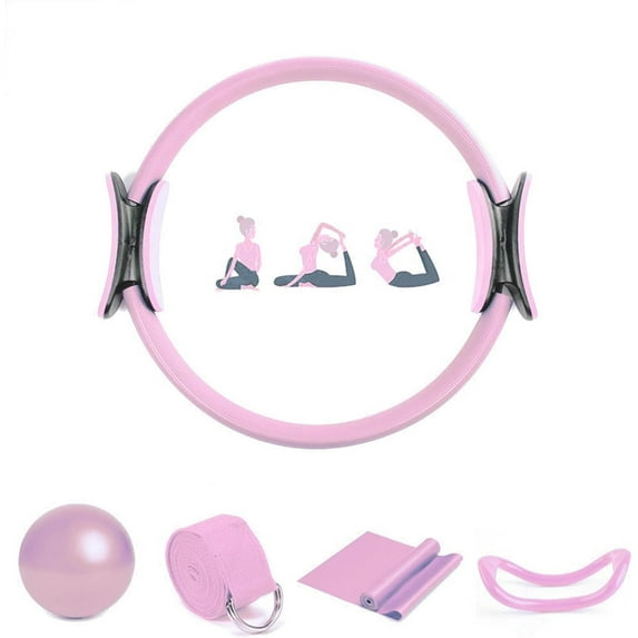 for BetterMe Pilates Essential Kit - 5-Piece Set with Resistance Bands, 25cm Yoga Ring, Stretch Straps, Latex Pull Bands, and Yoga Ball for Full-Body Workout