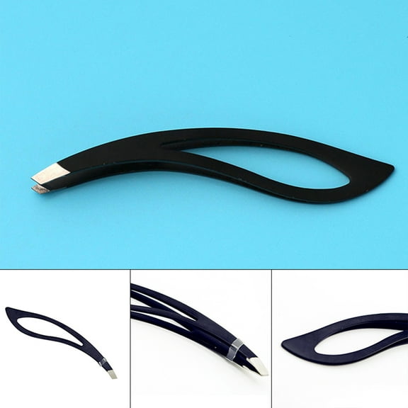 BetterZ 2Pcs Curve Stainless Steel Hollowed Leaf Eyebrow Tweezer Women Hair Remove Clip Tool