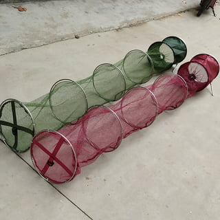 Vintage Wire Fishing Basket Large Collapsible Wire Mesh With 2 Trap Doors  Live Catch With Long Rope -  Canada