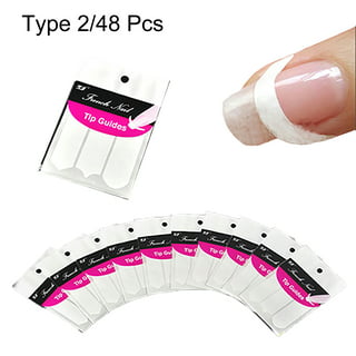 GROFRY 48Pcs French Stencil Nail Art Form Fringe Guides Manicure DIY  Stickers Tips Decor 