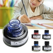 BetterZ 50ML Smooth Writing Fountain Pen Ink Glass Bottle Student School Office Supplies Blue Black