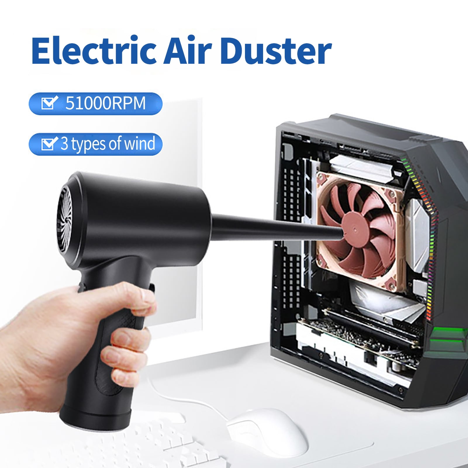  Cordless JetDry Blower, Turbo Fan Blower Gun Electric Air  Duster for Cleaning Computer, Car, Pet House, Fast Charging,Powerful  110000RPM : Everything Else