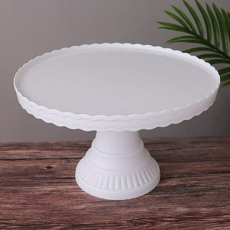 BetterZ Cake Stand Stable Non slip Plastic Wave Design Dessert Display Plate for Wedding