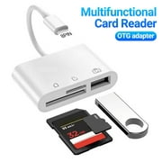 BetterZ Card Reader Multifunctional High-speed Driver-free Wear-resistant Wide Compatibility Bidirectional Transfer Plug Play 8Pin to SD-card TF Memory Camera Card Reader Adapter for IPhone