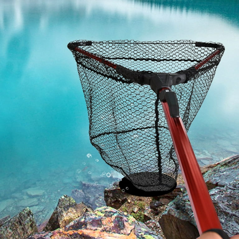 Betterz Foldable Aluminum Alloy Handle Fly Fishing Landing Net Catch Release Tackle, As The Picture