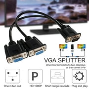 BetterZ Mini 1 Computer to Dual 2 Monitor Adapter Male to Female VGA Splitter Cable for Laptop Desktop PC