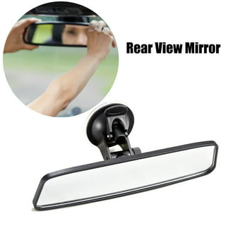 Unique Bargains Car Rearview Mirror Wide Angle Interior Mirror with Suction  Cup- 13 Black 1Pc