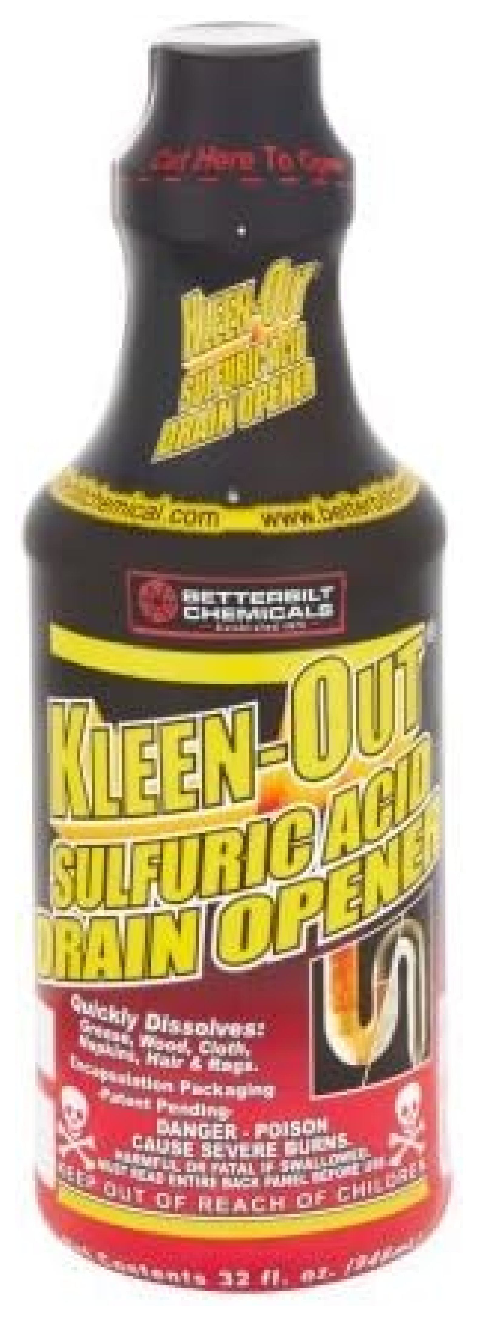 Betterbilt Chemicals KleenOut Sulfuric Acid Drain Opener, 32 fl oz (1