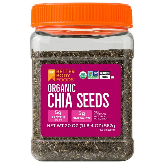 Betterbody Foods Organic Chia Seeds, 1.25 lb