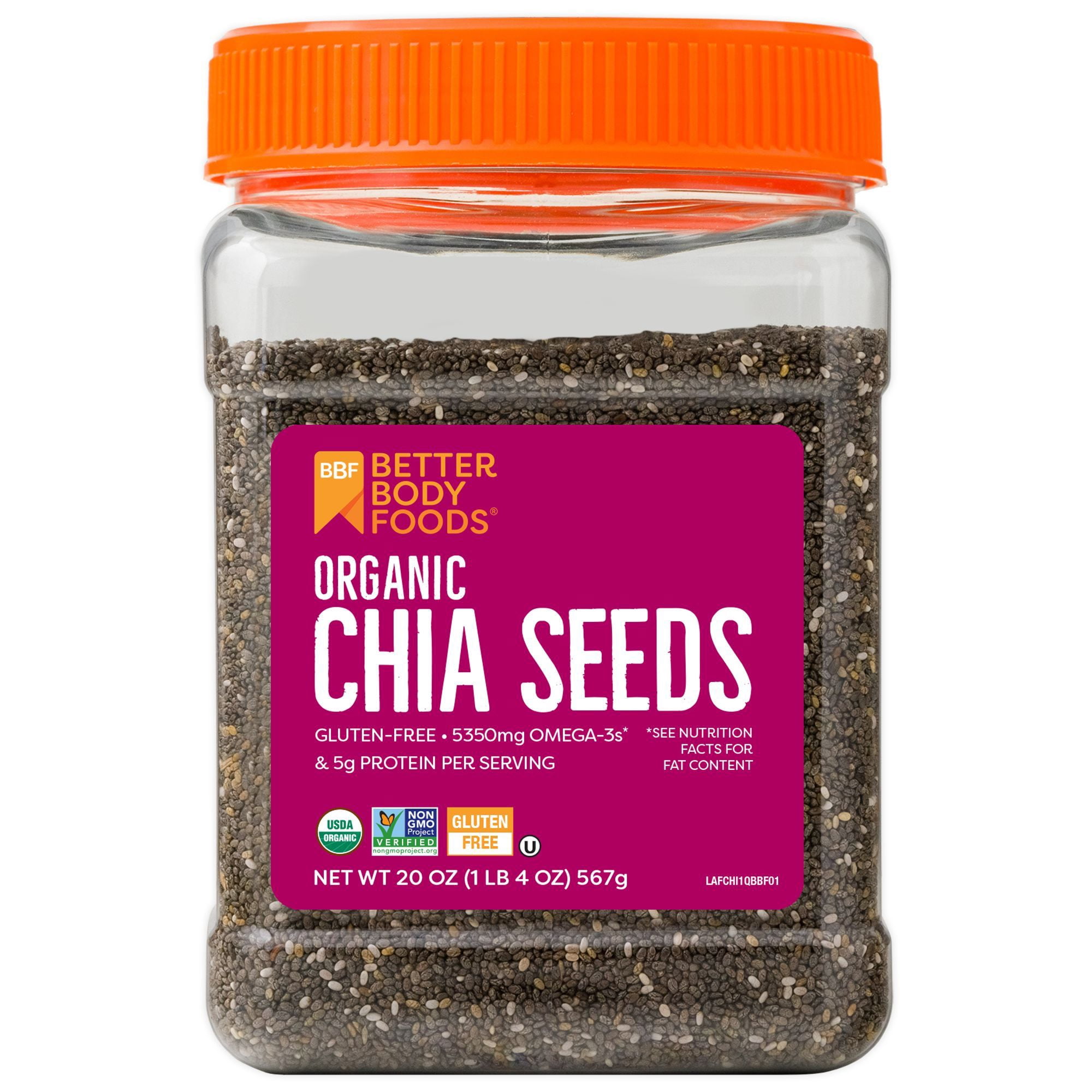 Betterbody Foods Organic Chia Seeds, 1.25 lb