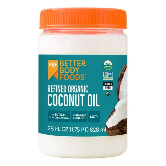 BetterBody Foods Organic Refined Coconut Oil, 28.0 fl oz
