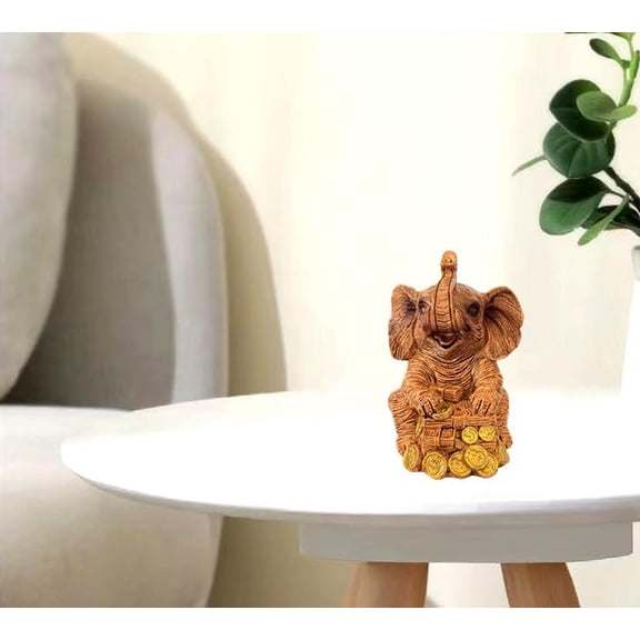 Betterdecor Feng Shui Trunk Up Lucky Elephant Statue Figurine Home Office Decor for Wealth (STACKM)