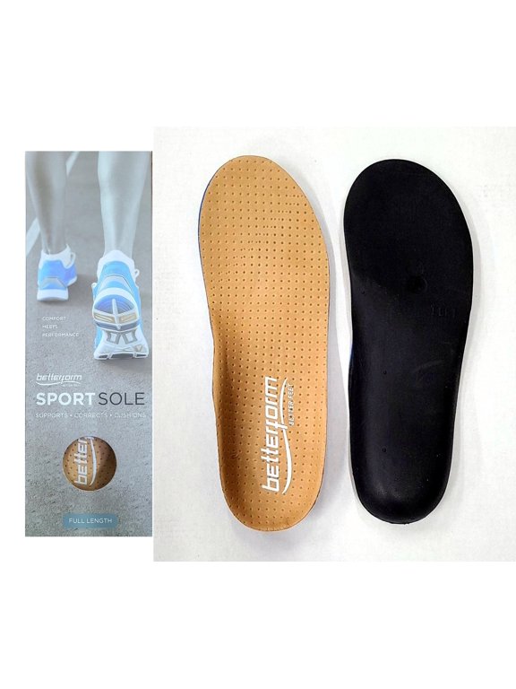SportSole Leather Orthotic Arch Supports Replacement Shoe Insoles Full Length Men 9-9.5 / WOM 11-11.5 Size G