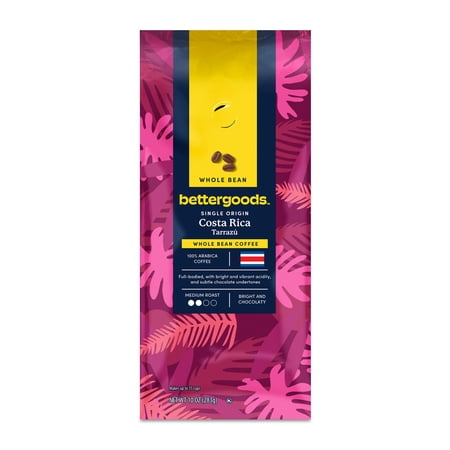 bettergoods Single Origin Costa Rica Tarrazu Whole Bean Coffee, Medium Roast, 10 oz