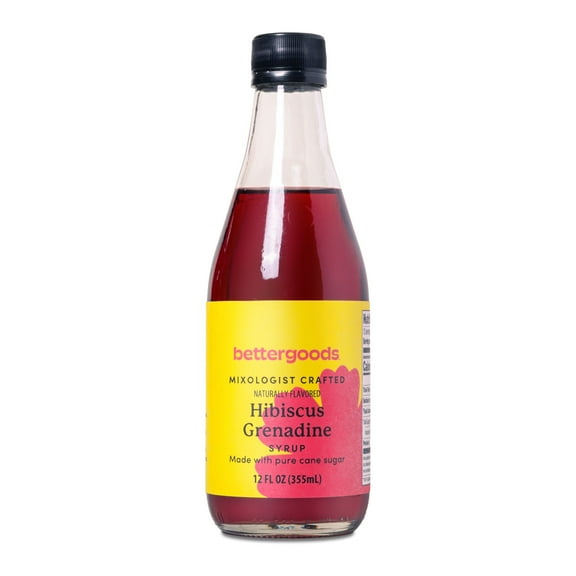bettergoods Hibiscus Grenadine Syrup, 12 fl oz, Glass Bottle