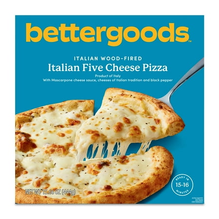bettergoods Italian Wood-Fired Five Cheese Pizza, 15.6 oz (Frozen)