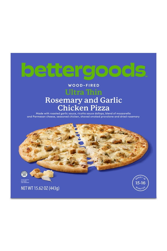 Wood-Fired Ultra-Thin Roasted Garlic and Rosemary Chicken Pizza, 15.6 oz (Frozen)