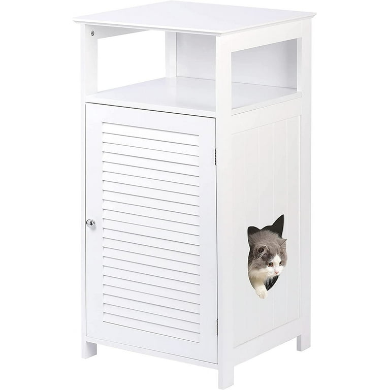 Litter box clearance in bathroom cabinet