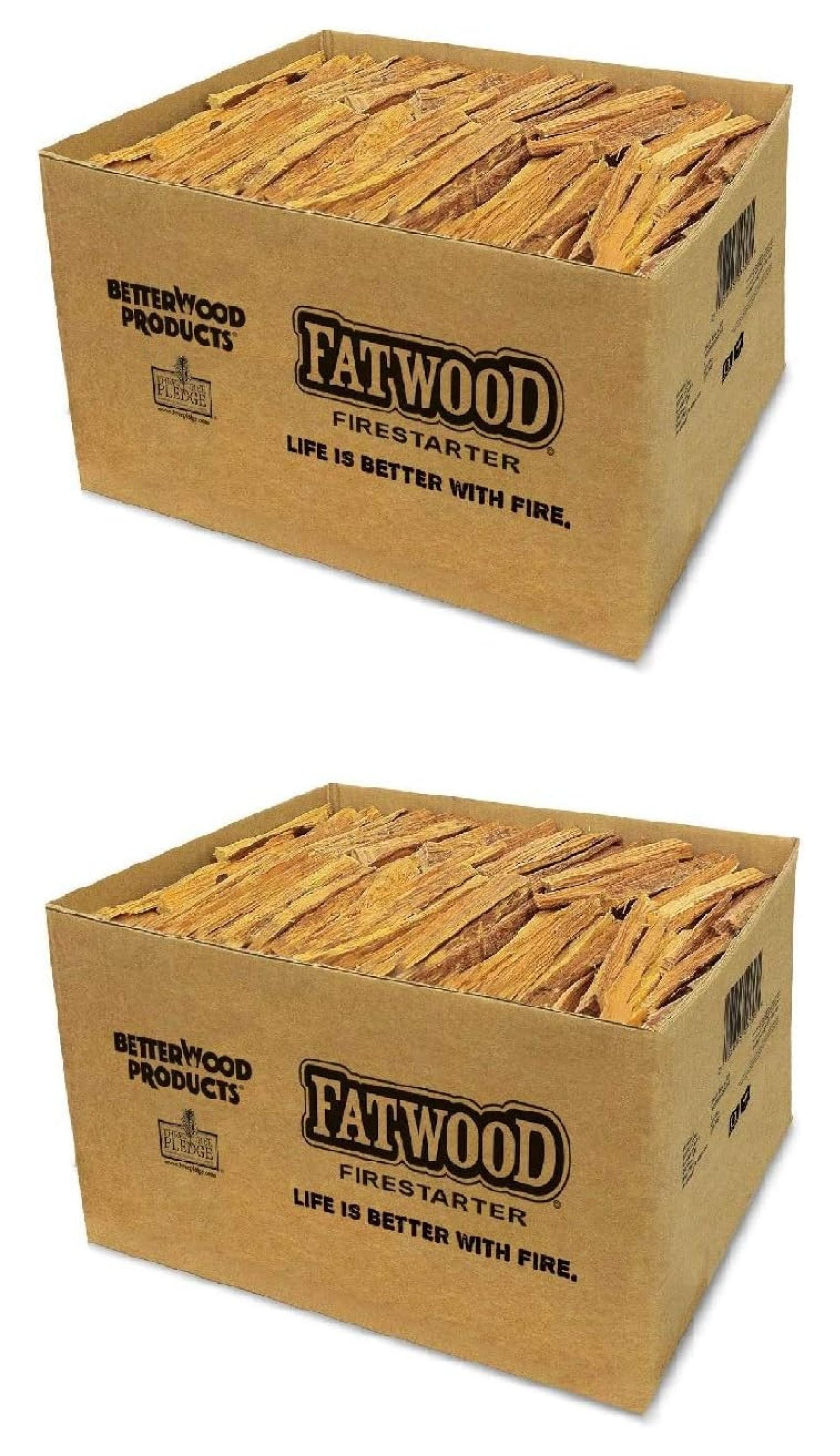 Betterwood Natural Hand Split Fatwood 25 Pound Firestarter (2 Pack