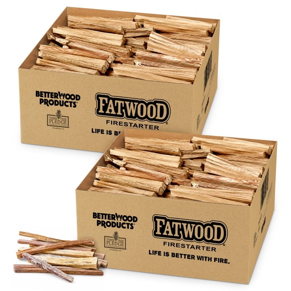 Betterwood Products Natural Hand Split Fatwood 35 Pound Firestarter (2 Pack)