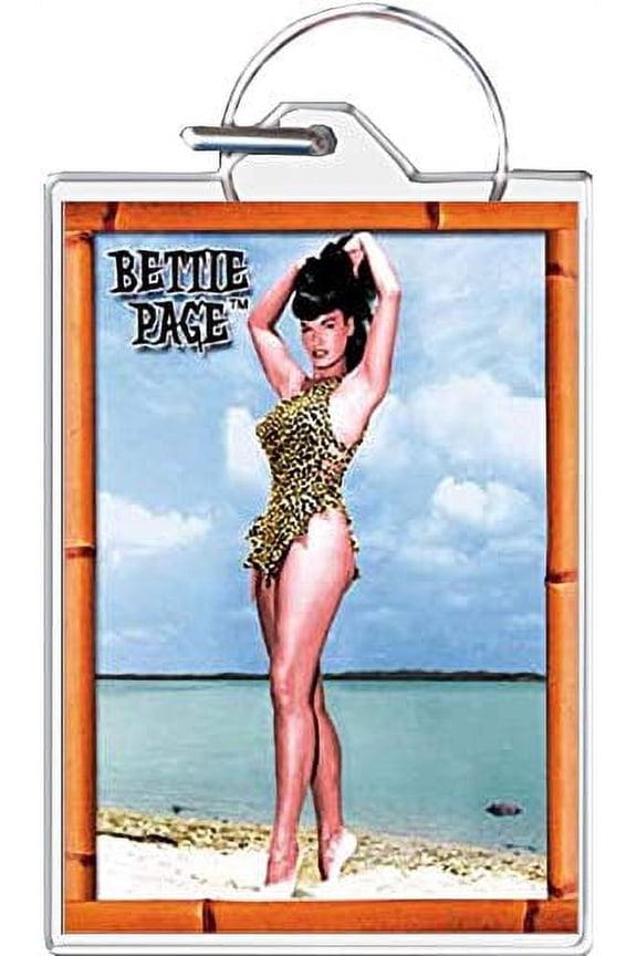 Bettie Page - Beach Keychain