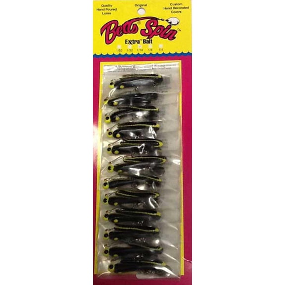 Betts 025ST-24N Spin Split Tail Lure 3" 1/4 oz Black And Yellow