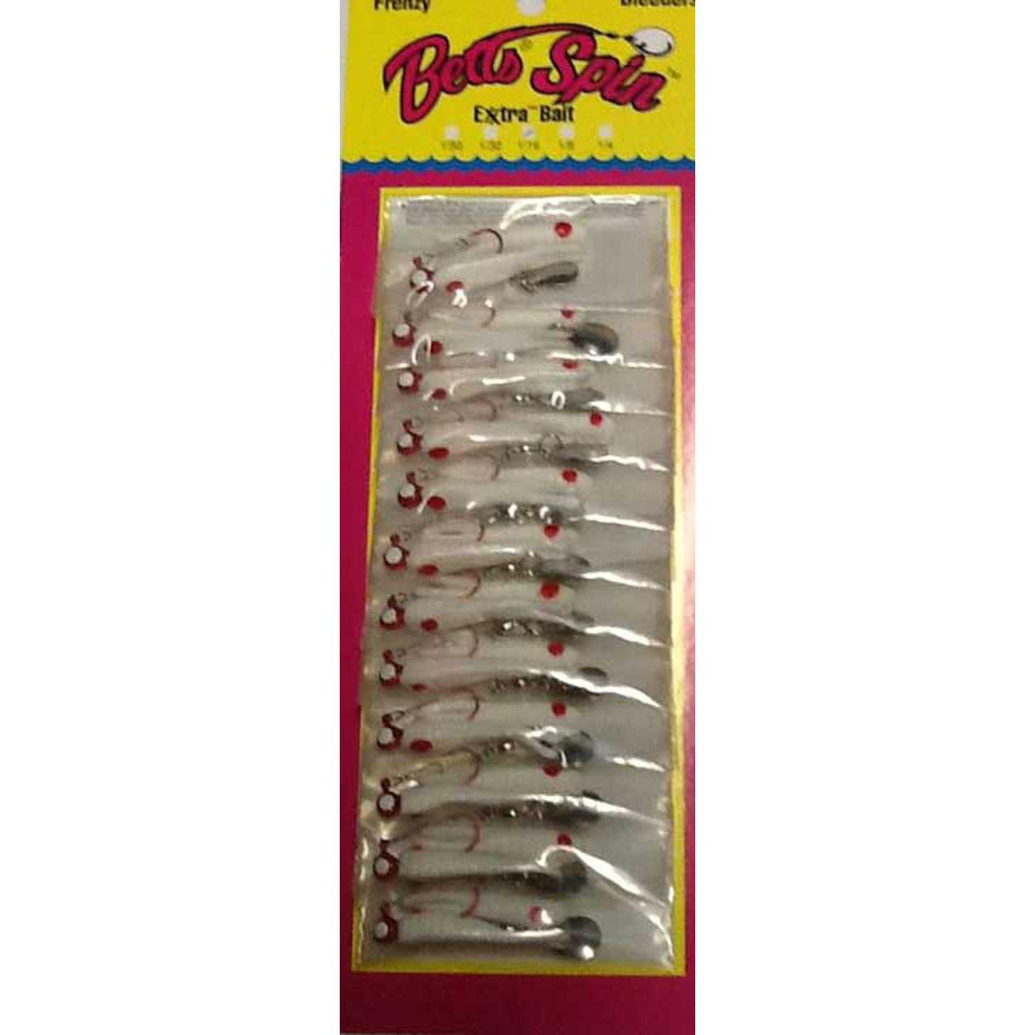 Betts Fishing Lure 021GR-35N Spin Grub Lure 1" 1/32 oz White And Red Dot