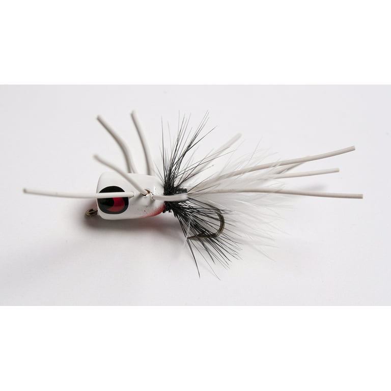 Betts Fishing Lure 1201-8-1 Pop N' Hot Fly Popper Size 8 White Fishing Fly  