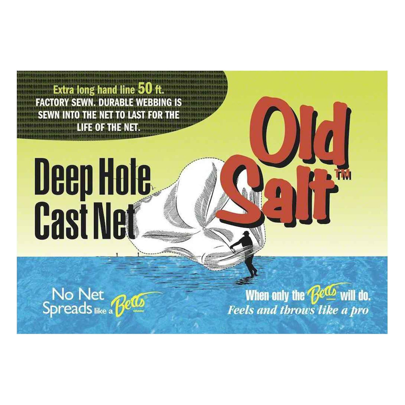 Buy Betts Old Salt Deep Hole Cast Net 8 Mono 38 Mesh Bag 8PM DH at