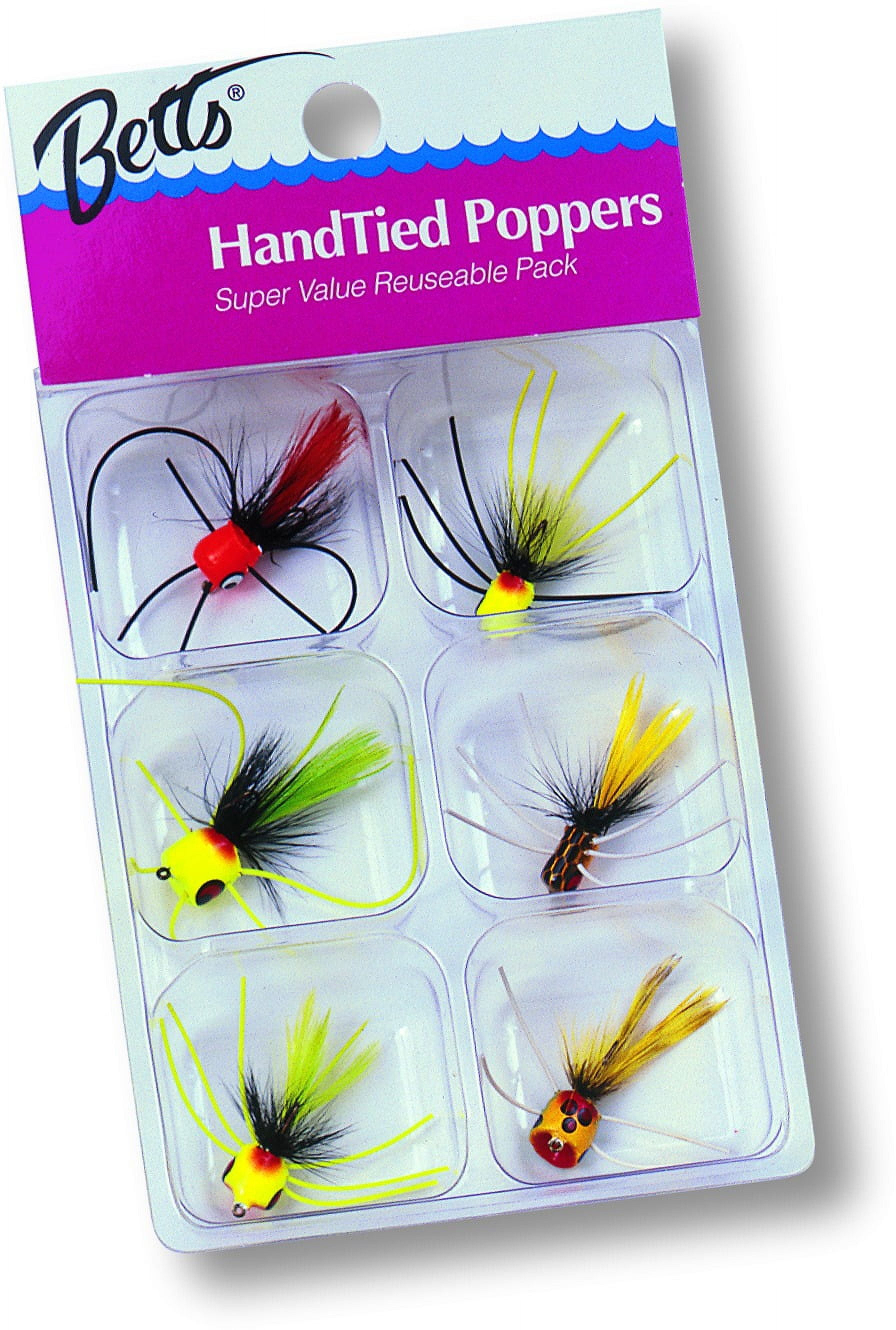 Betts P6 Popper Tackle Pack 6 pc, Flies & Poppers