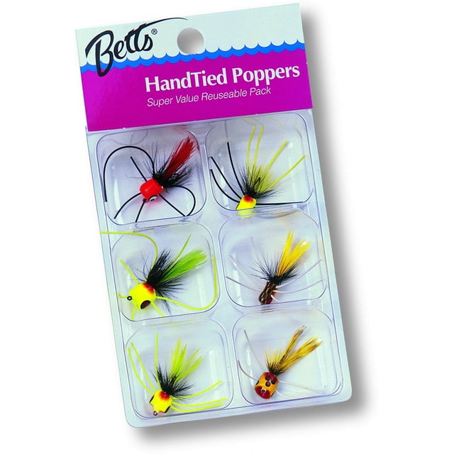 Betts P6 Popper Tackle Pack 6 pc, Flies & Poppers