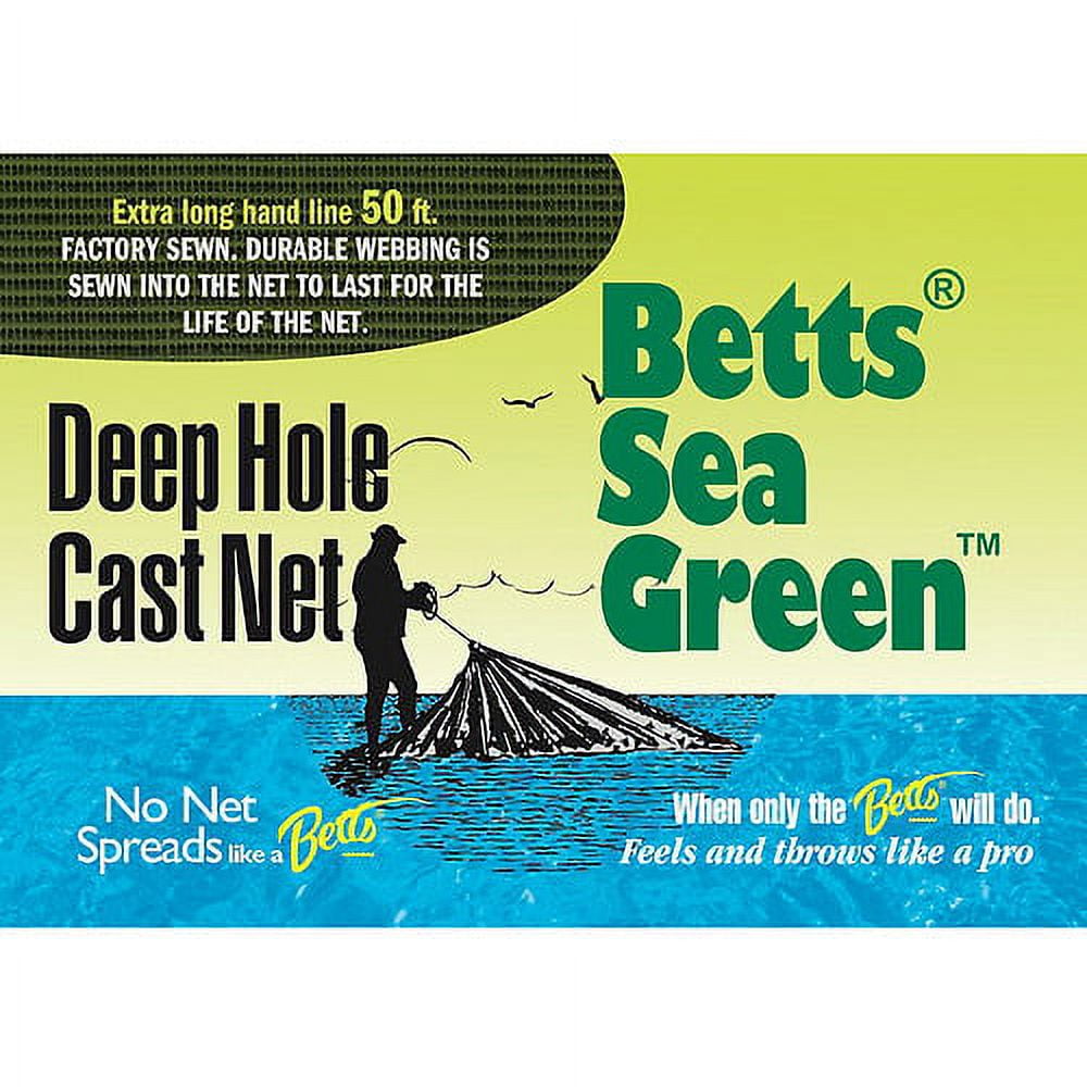 Betts Sea Green Deep Hole Cast Net 8' Mono 5/8 Mesh, 14-8-DH