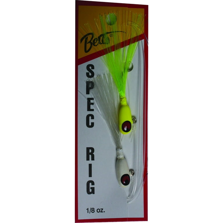 Betts Spec Rig 1/8 oz 2 ct White/ Chartreuse- 780-8-32 Fishing Rig 