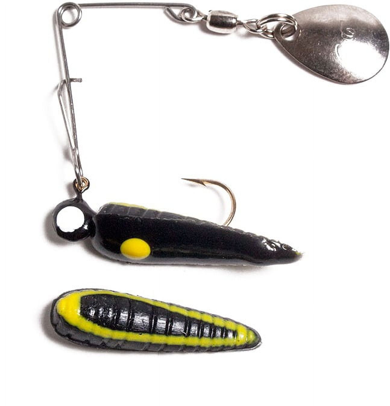 Betts Tackle Spin Grub 1/32oz. - Black/Yellow, Spinnerbaits 